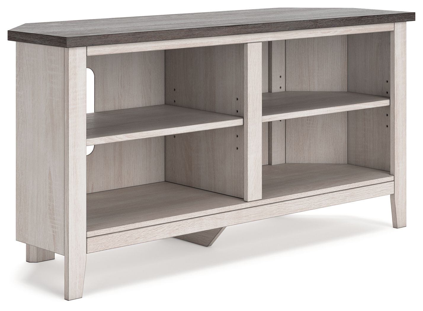 Signature Design by Ashley® Dorrinson - Two-tone - Small Corner TV Stand | Meri Furniture