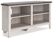 Signature Design by Ashley® Dorrinson - Two-tone - Small Corner TV Stand | Meri Furniture