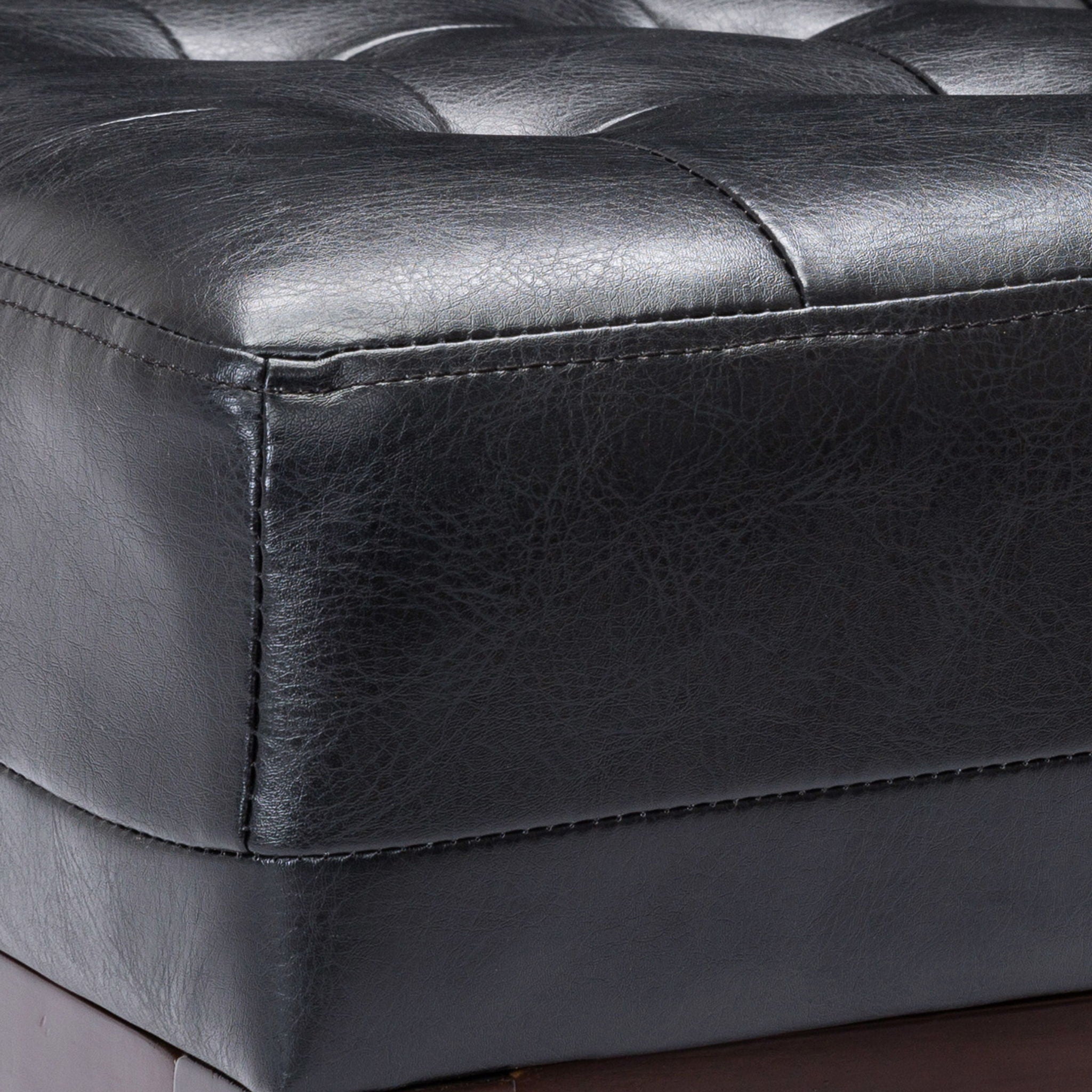 Contemporary Accent Chair With Tufted Waffle Stitch - Black