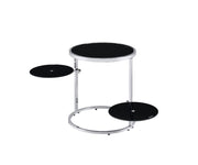 ACME Lynch - Accent Table - Black & Chrome Finish | Meri Furniture