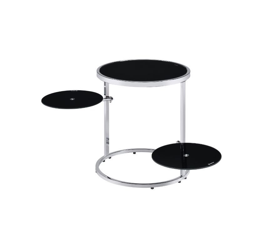 ACME Lynch - Accent Table - Black & Chrome Finish | Meri Furniture