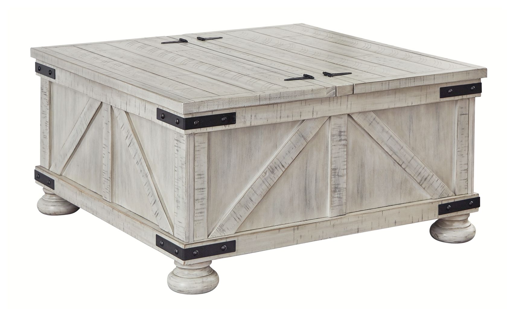 Ashley Furniture Carynhurst - Whitewash - Cocktail Table With Storage | Meri Furniture