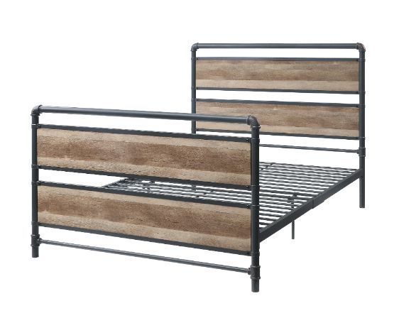 ACME Brantley - Full Bed - Antique Oak & Sandy Gray Finish | Meri Furniture