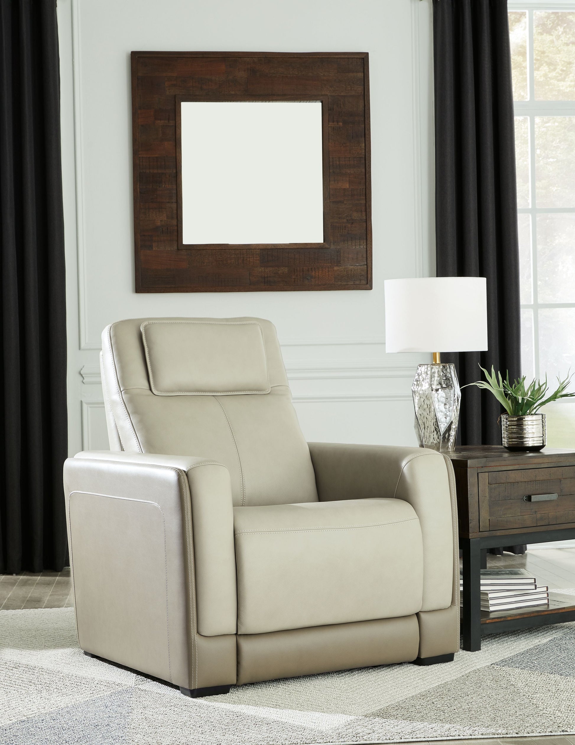 Signature Design by Ashley® Battleville - Almond - Pwr Recliner/Adj Headrest | Meri Furniture