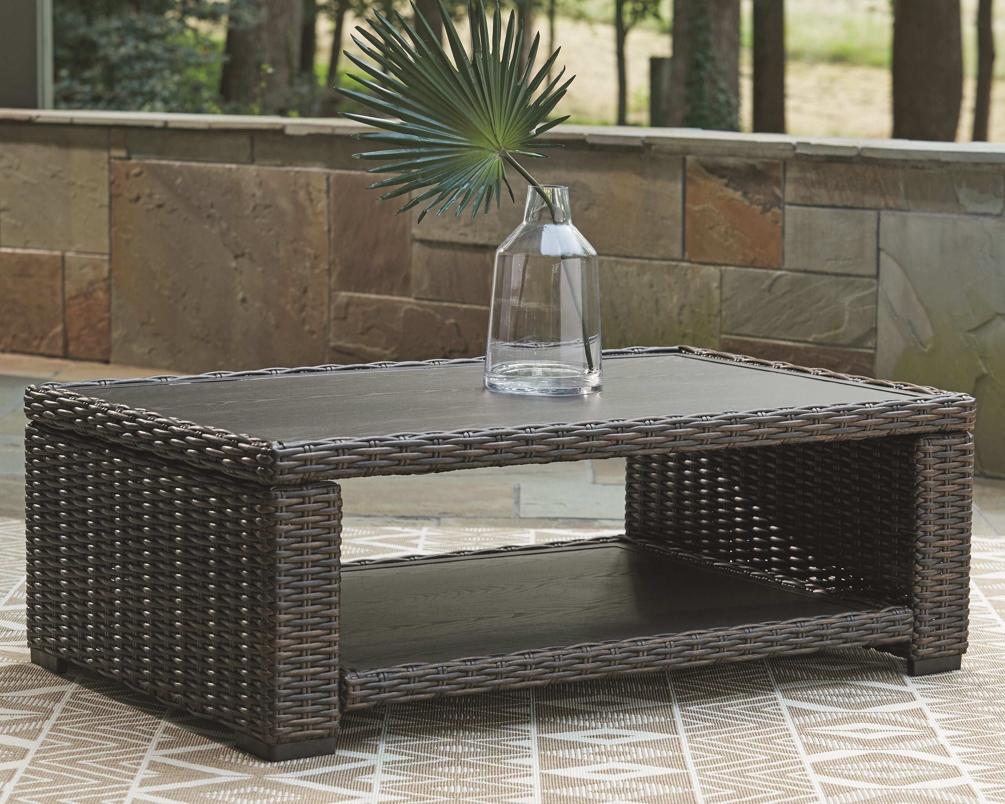 Ashley Furniture Grasson - Brown - Rectangular Cocktail Table | Meri Furniture