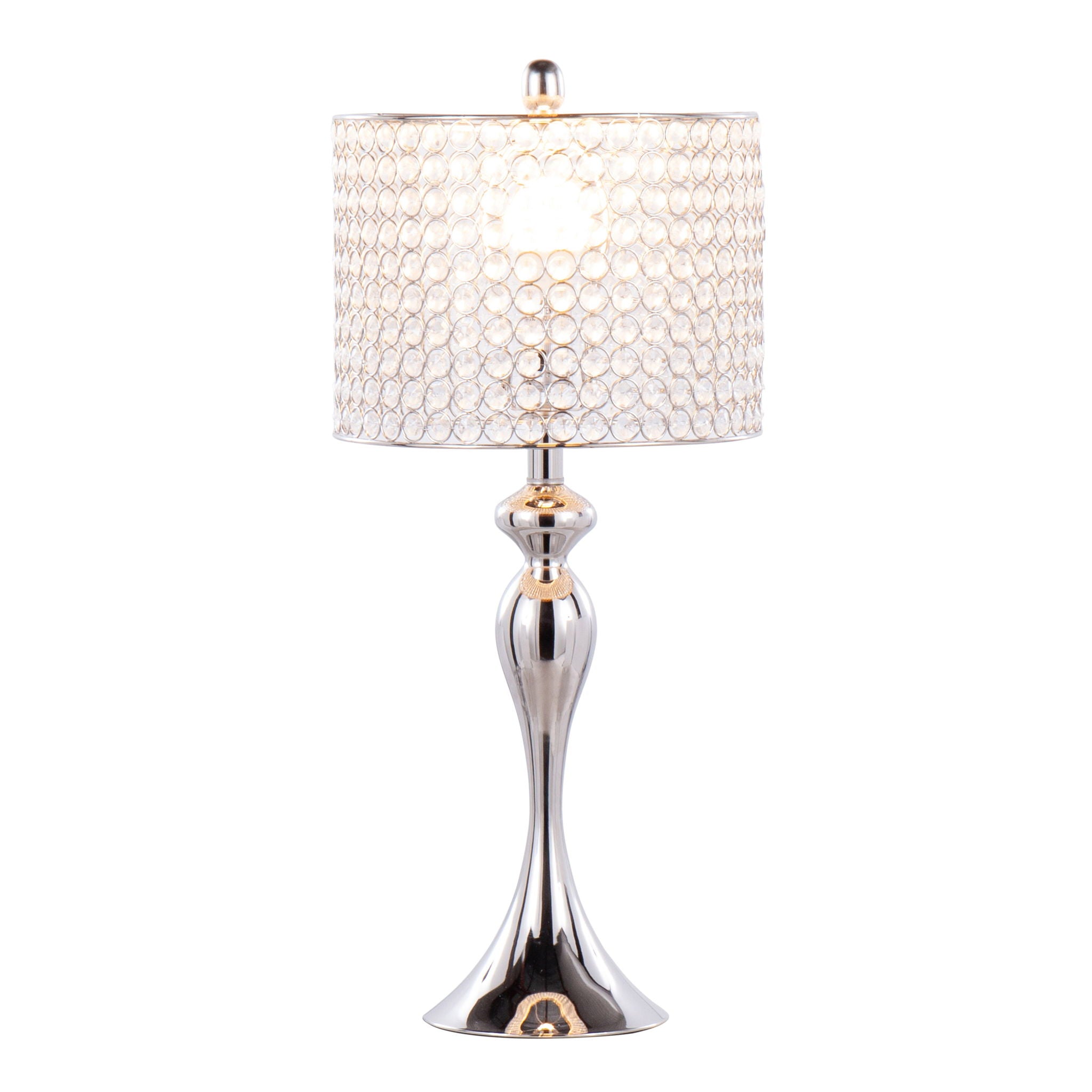 Ashland - Contemporary Table Lamp Round Clear Crystal Beads (Set of 2) - Polished Nickel