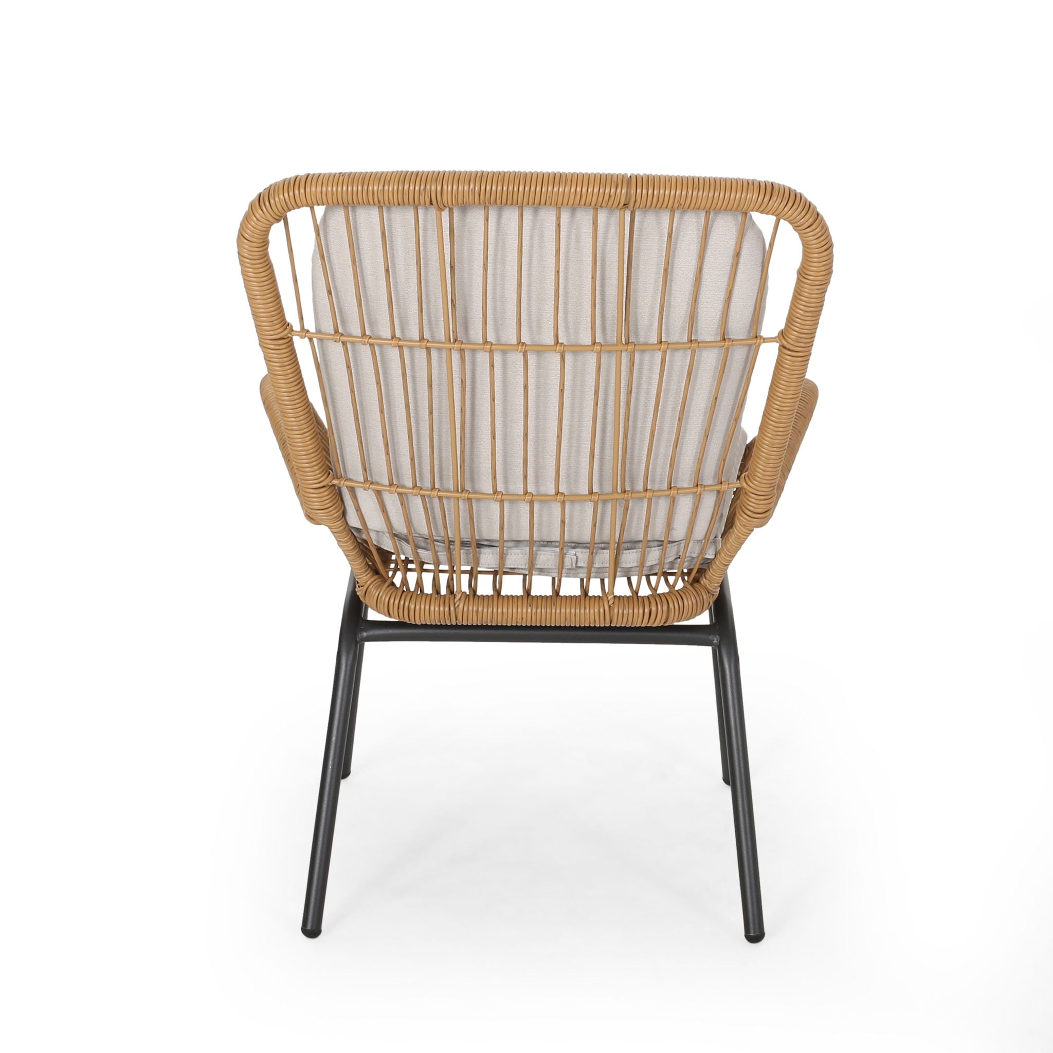 Outdoor Wicker Club Chair With Cushions (Set of 2)