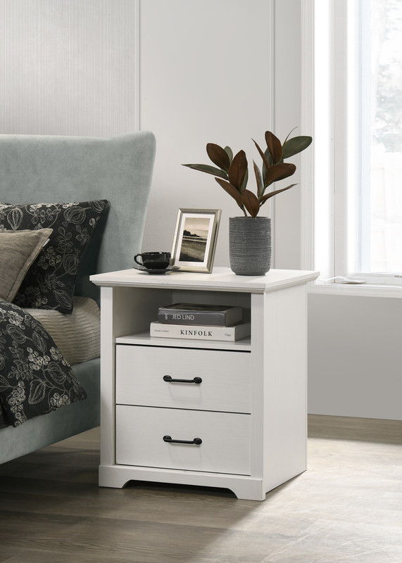 Elara 22"W White 2-Drawer Nightstand Bedside Table with USB charging  Ports