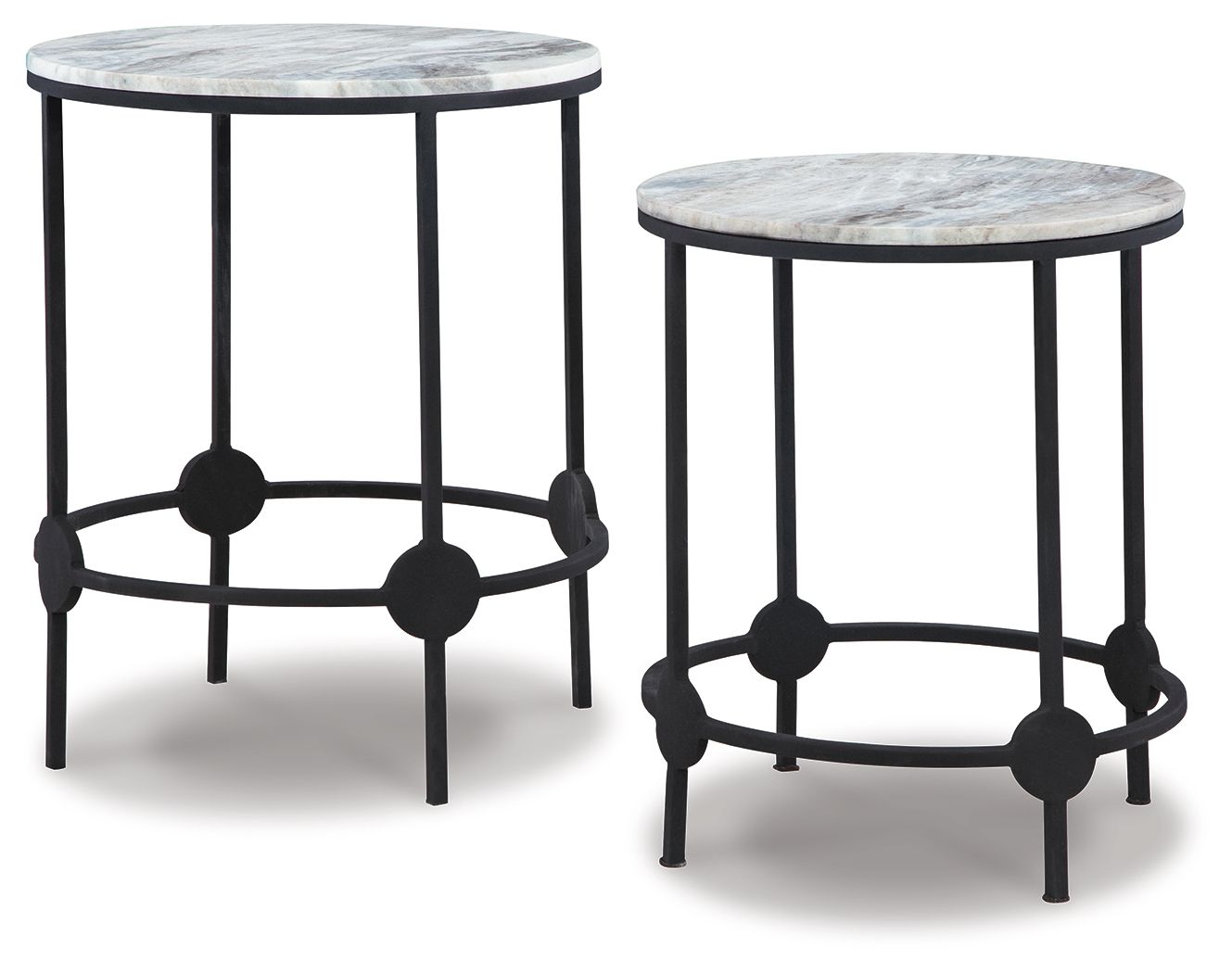 Ashley Furniture Beashaw - Gray / Black - Accent Table Set (Set of 2) | Meri Furniture