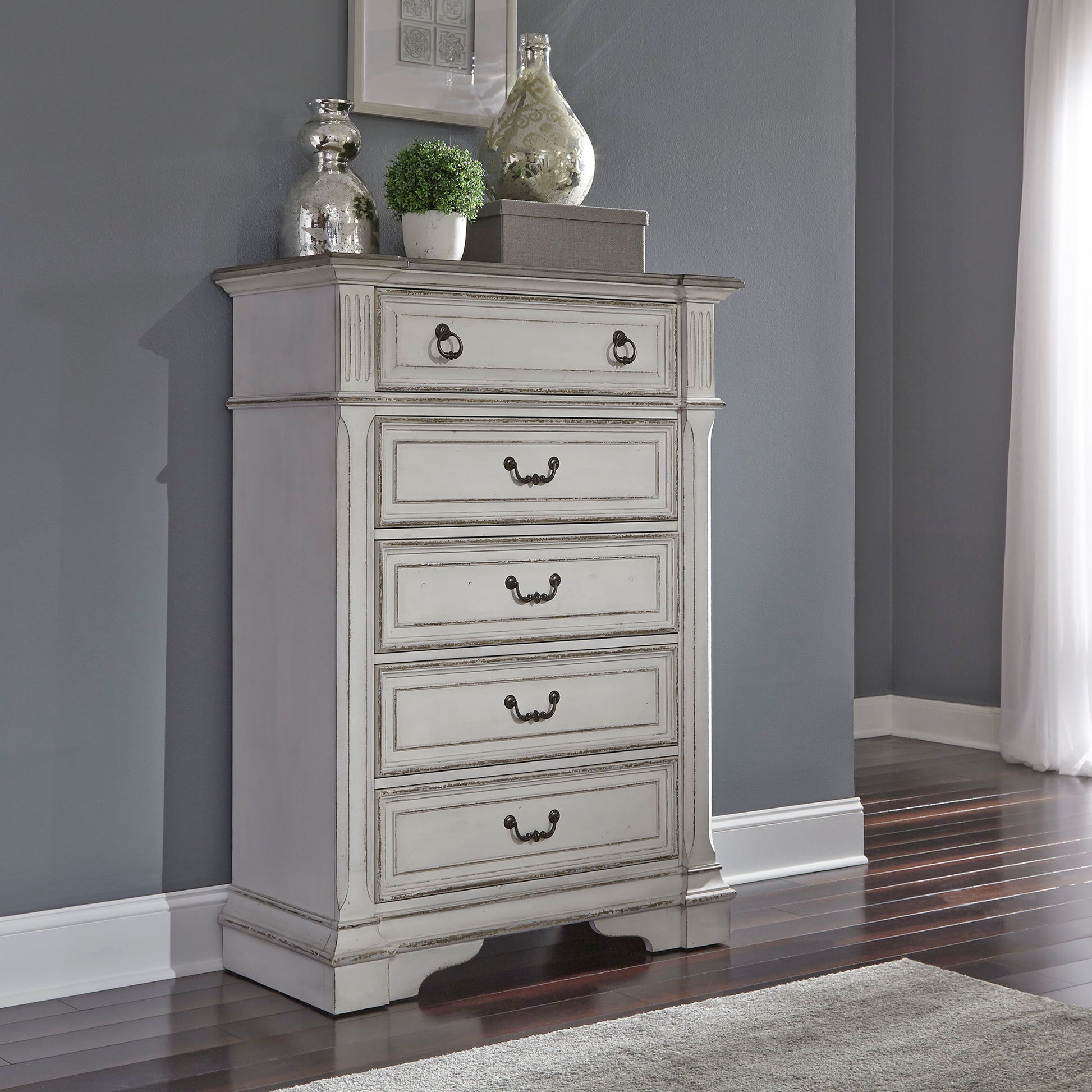 Liberty Furniture Abbey Park - 5 Drawer Chest - White | Meri Furniture