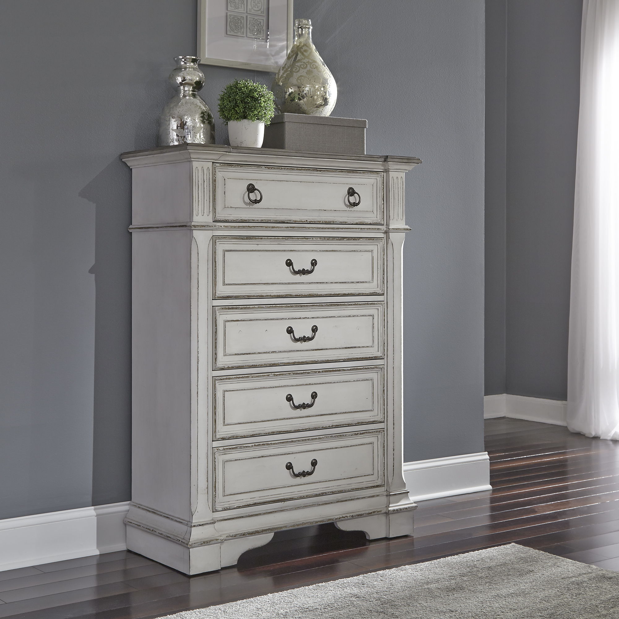 Liberty Furniture Abbey Park - 5 Drawer Chest - White | Meri Furniture