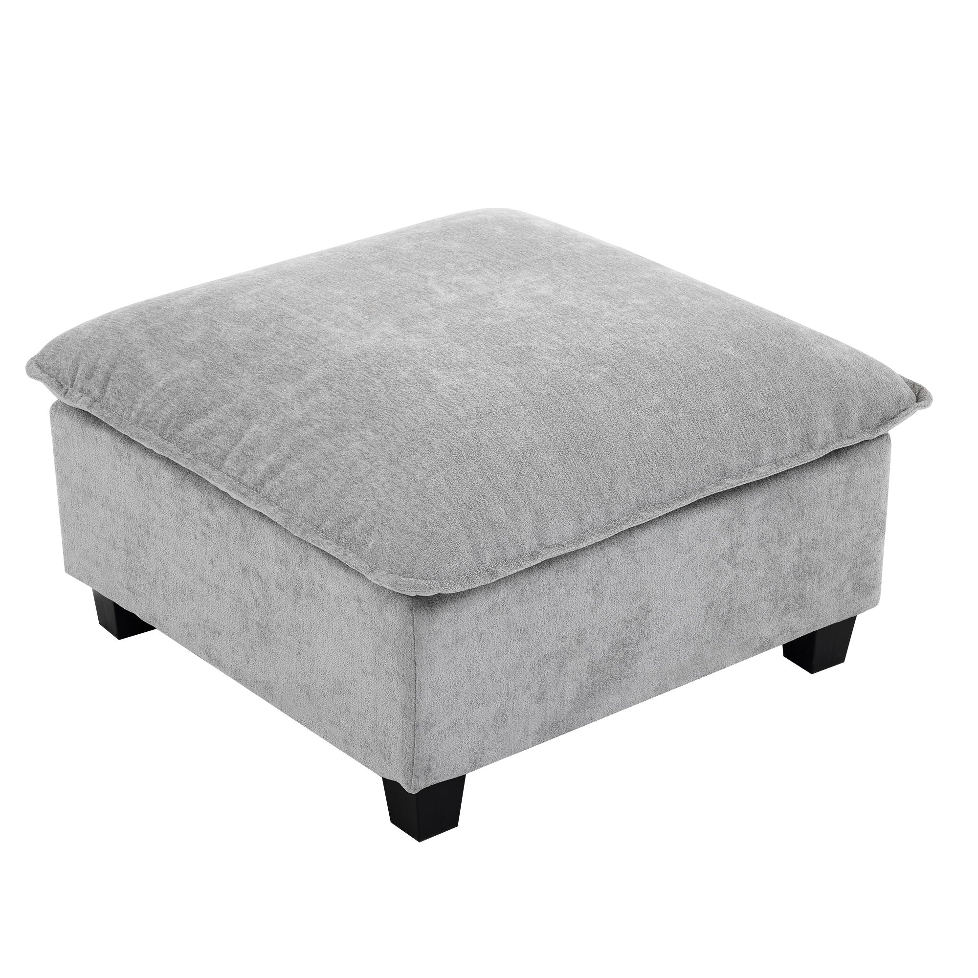 U-Shaped Sectional Modular Sofa With A Movable Ottoman, A Coffee Table With Hidden Charging Devices For Living Room