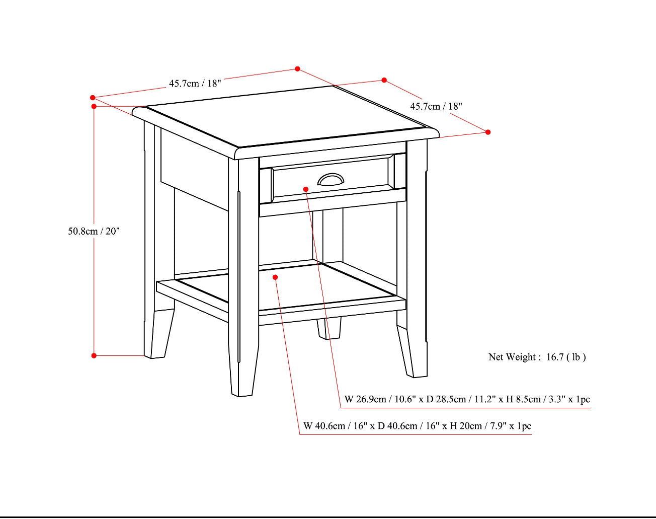 Burlington - End Table - Mahogany Brown