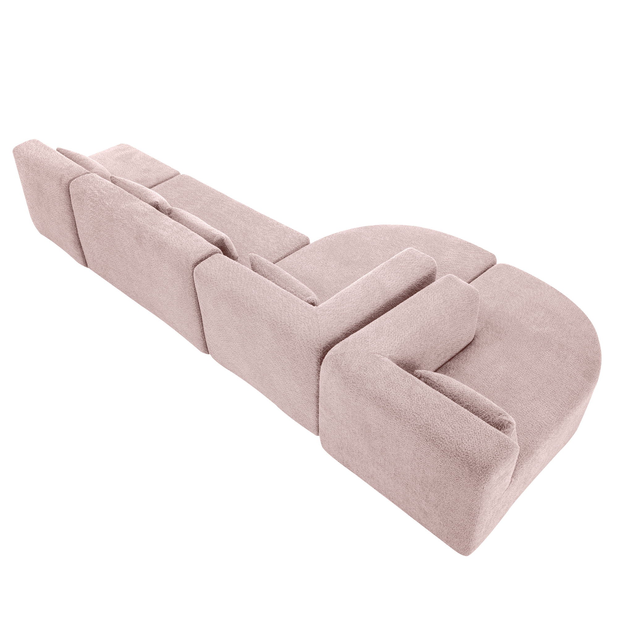 Upholstered Sofa Free Combined Sofa Couch With 2 Chaise Lounge And Five Back Pillows For Living Room