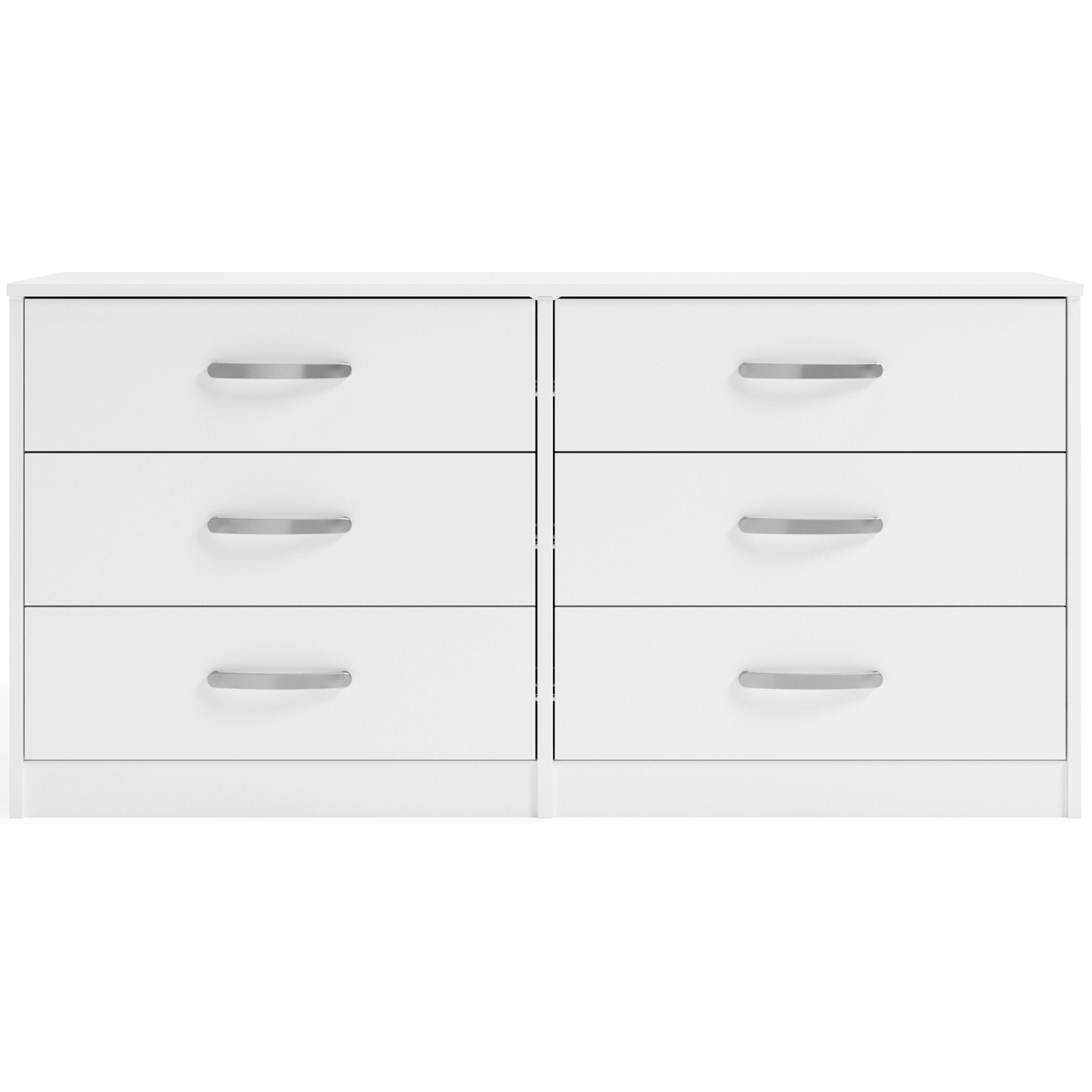 Signature Design by Ashley® Flannia - White - Six Drawer Dresser - 29'' Height | Meri Furniture