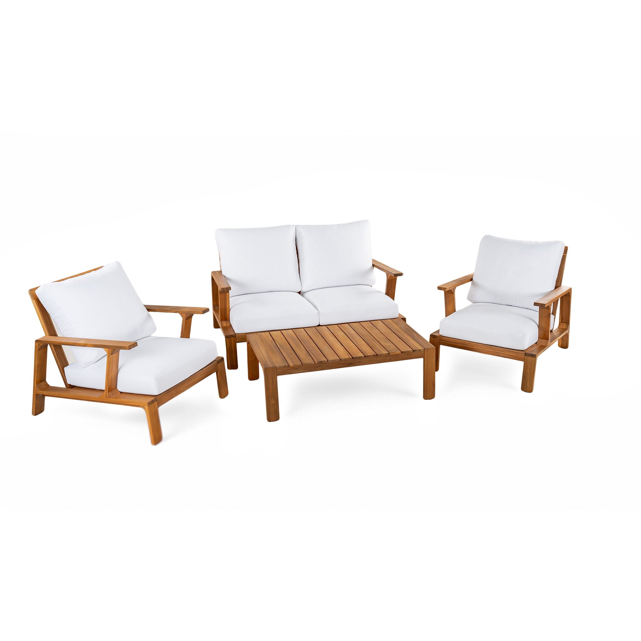 4 Piece Outdoor Sofa Set With Cushions And Coffee Table