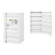 ACME KD, Rectangular Chest • Storage: 1 Metal Door (Inside: 5 Compartments w/4 Metal Shelves) • Features: Metal Frame, Recessed Panels (Cargo Container Panels), Full-Length Container Lock • (NO LEGS) •• CONSTRUCTION •• Metal Case: Iron Plate (40 x 40mm) |