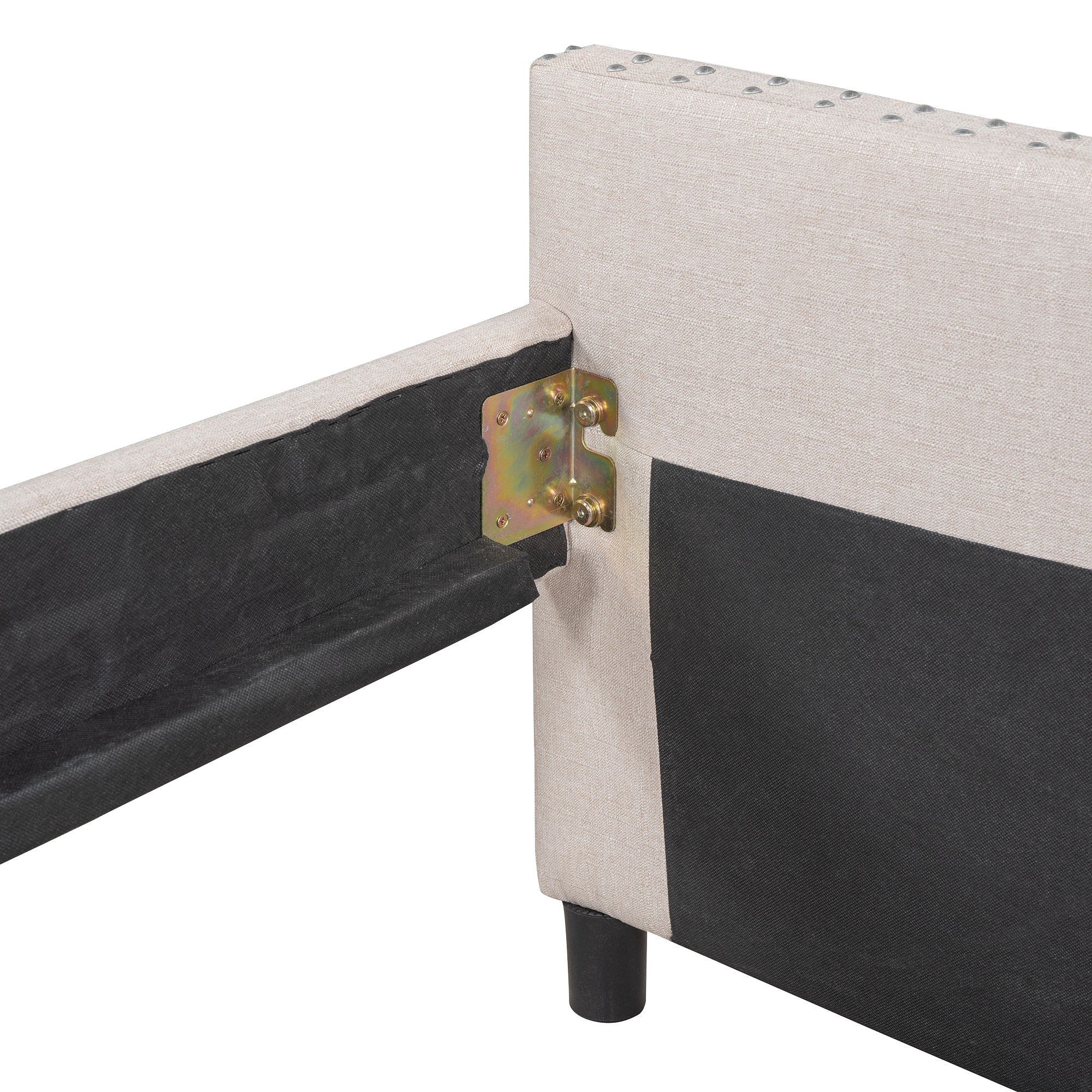 Upholstered Daybed With Two Drawers, Wood Slat Support