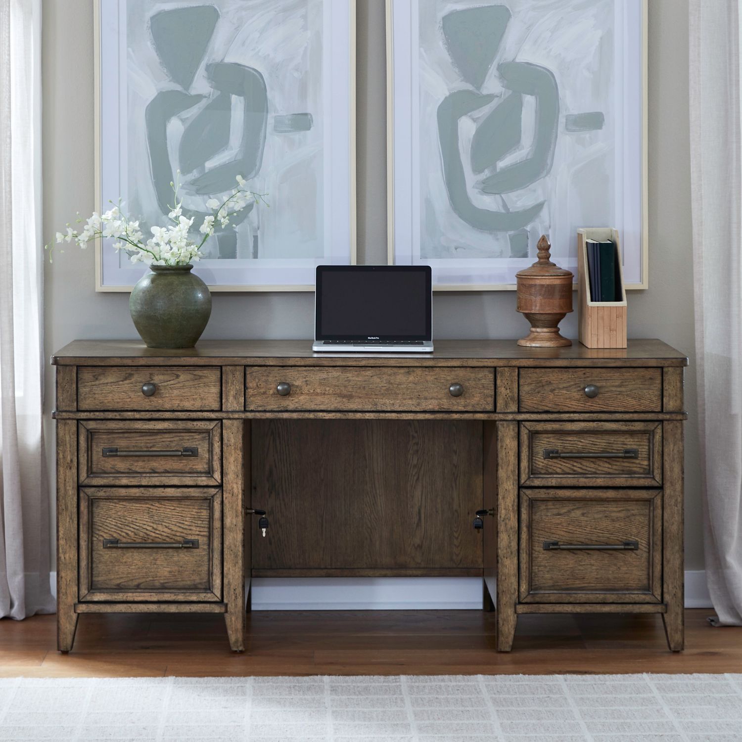 Carolina Park - Jr Executive Credenza - Brown