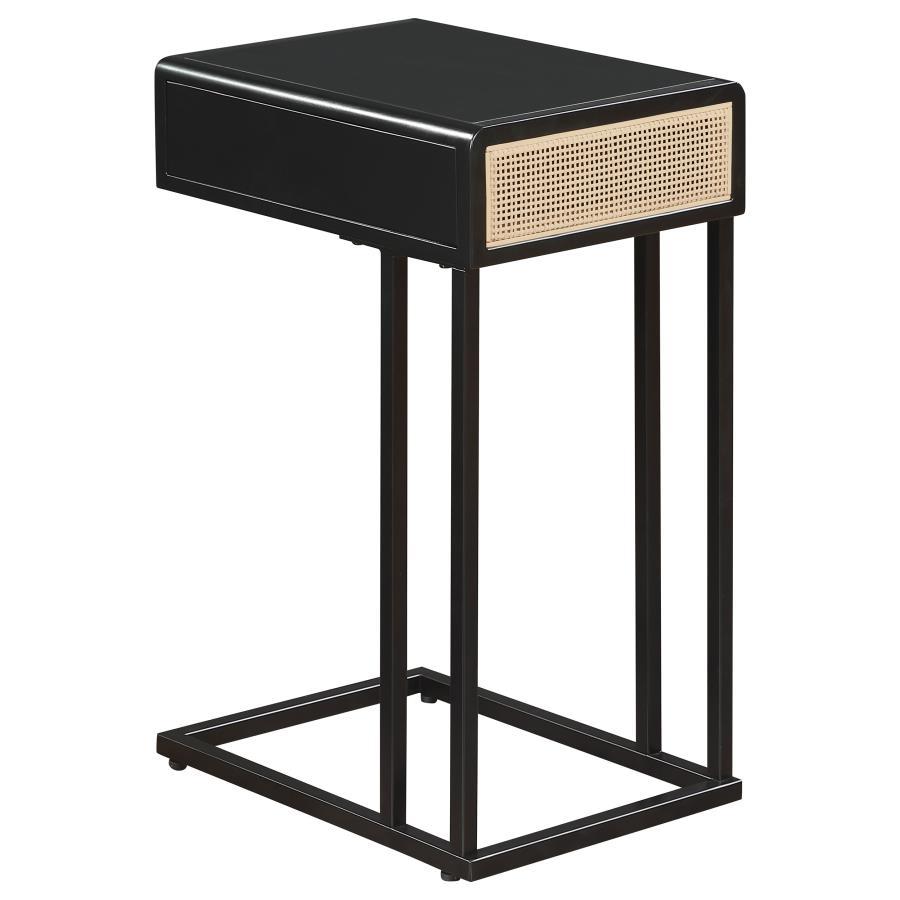 Amherst - 1-Drawer Radio Weave Cane Metal Side Table