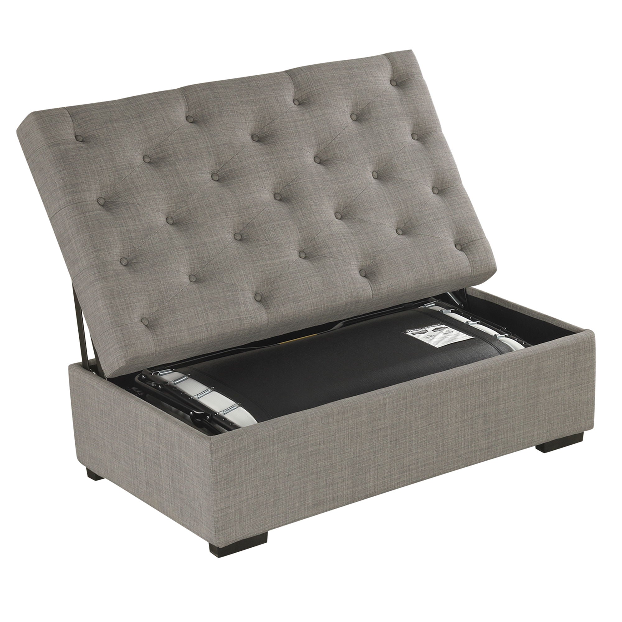 Convertible Folding Sofa Bed Ottoman With Memory Mattress And Tufted Design