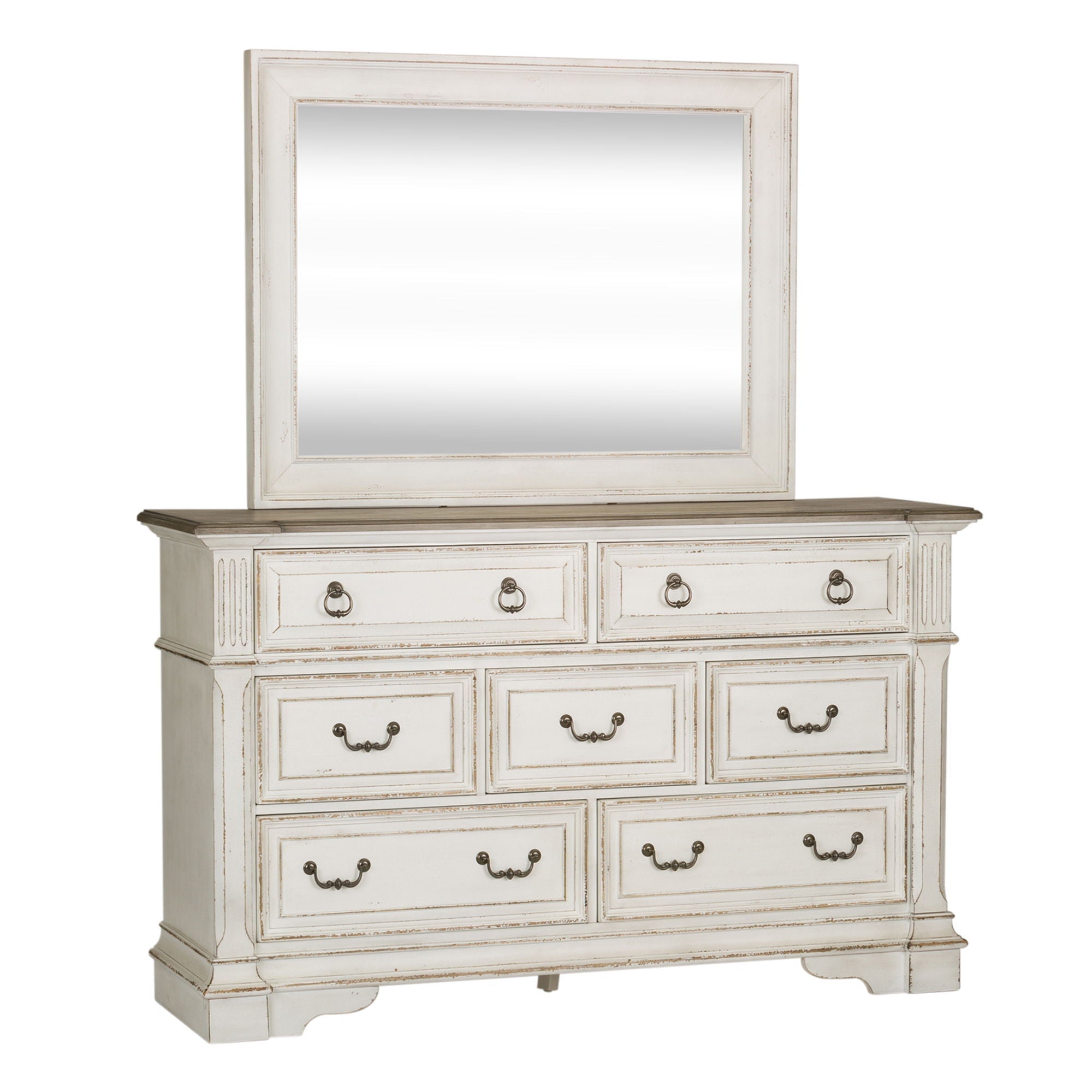 Liberty Furniture Abbey Park - Dresser & Mirror - White | Meri Furniture