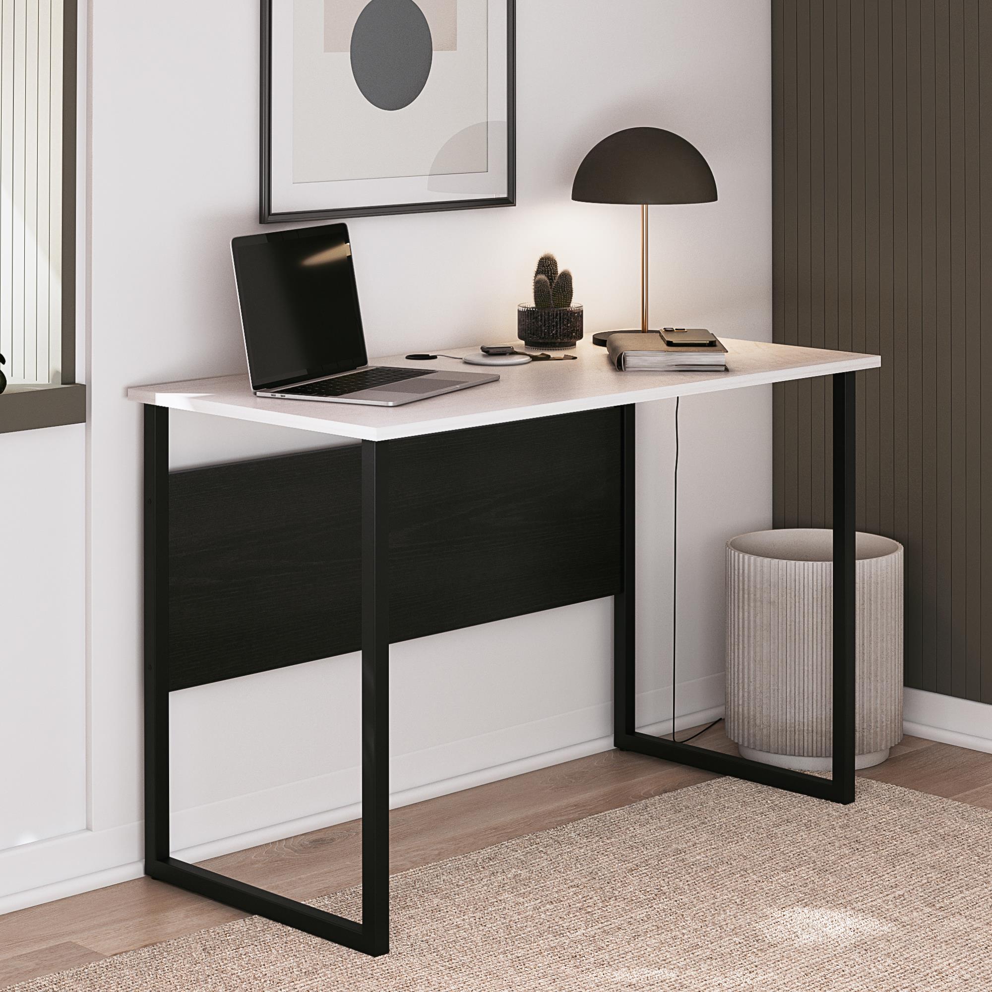 Sorina - Writing Desk - White / Light Oak