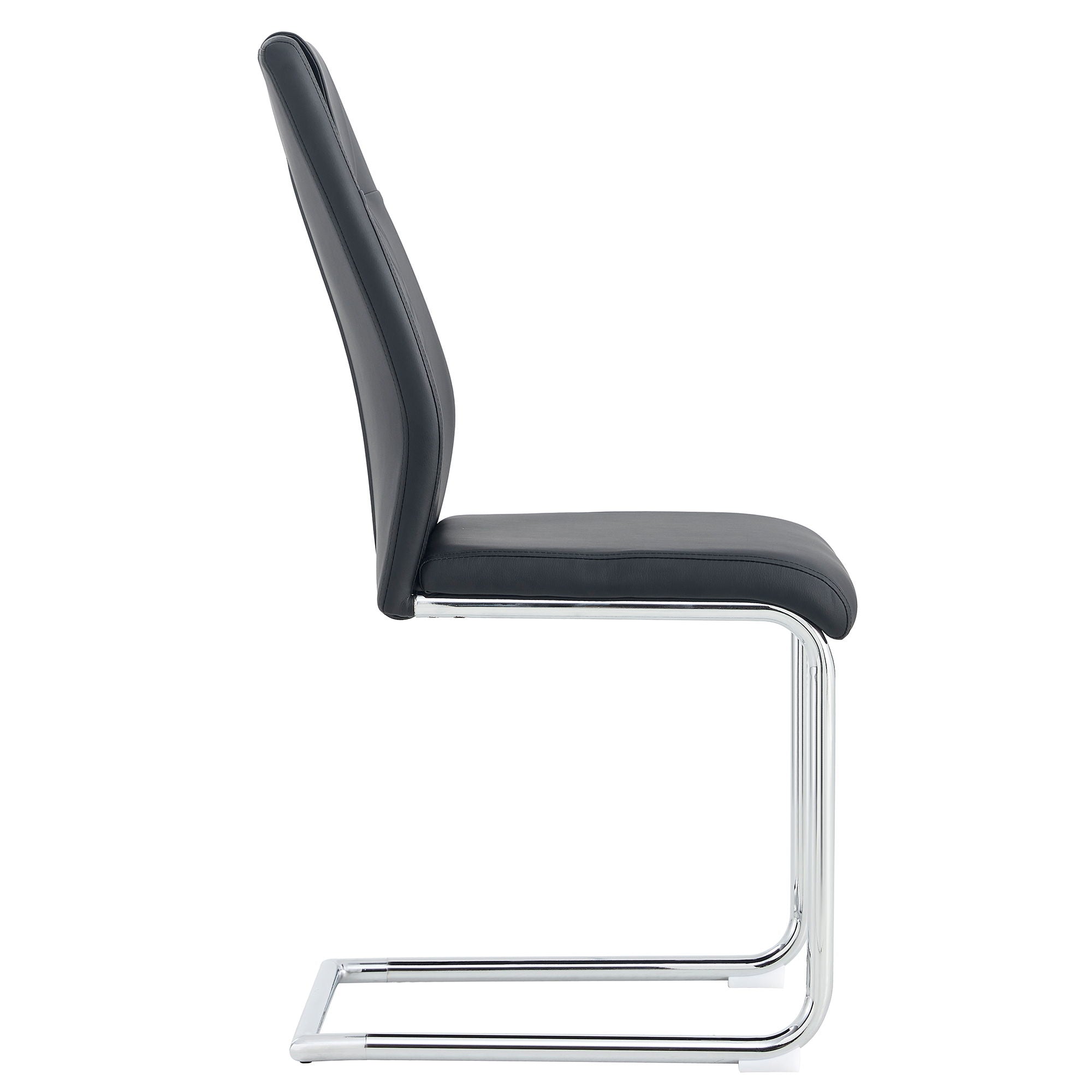Modern Dining Chairs With Padded Seat, Metal Legs