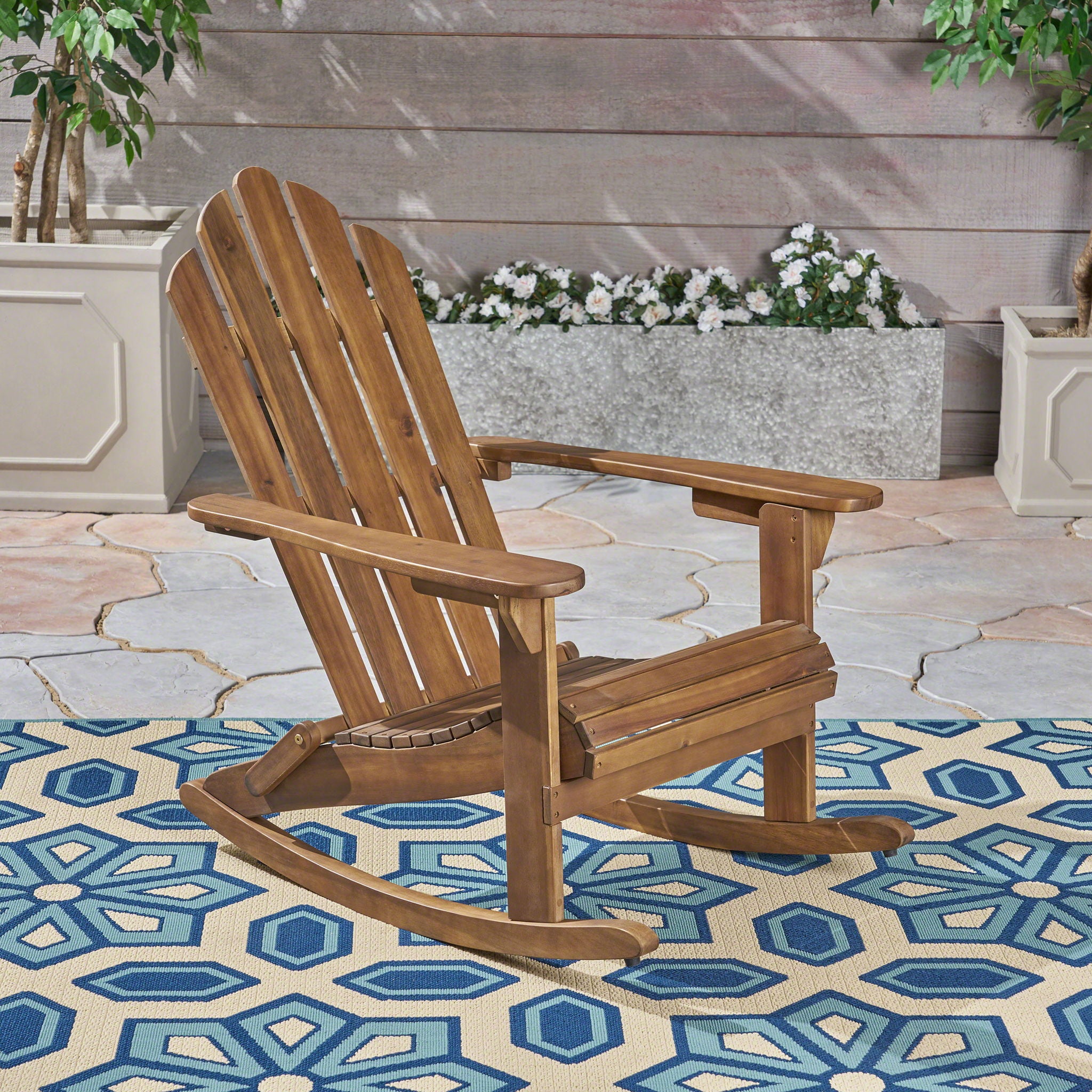 Echoes - Outdoor Acacia Wood Adirondack Rocking Chair
