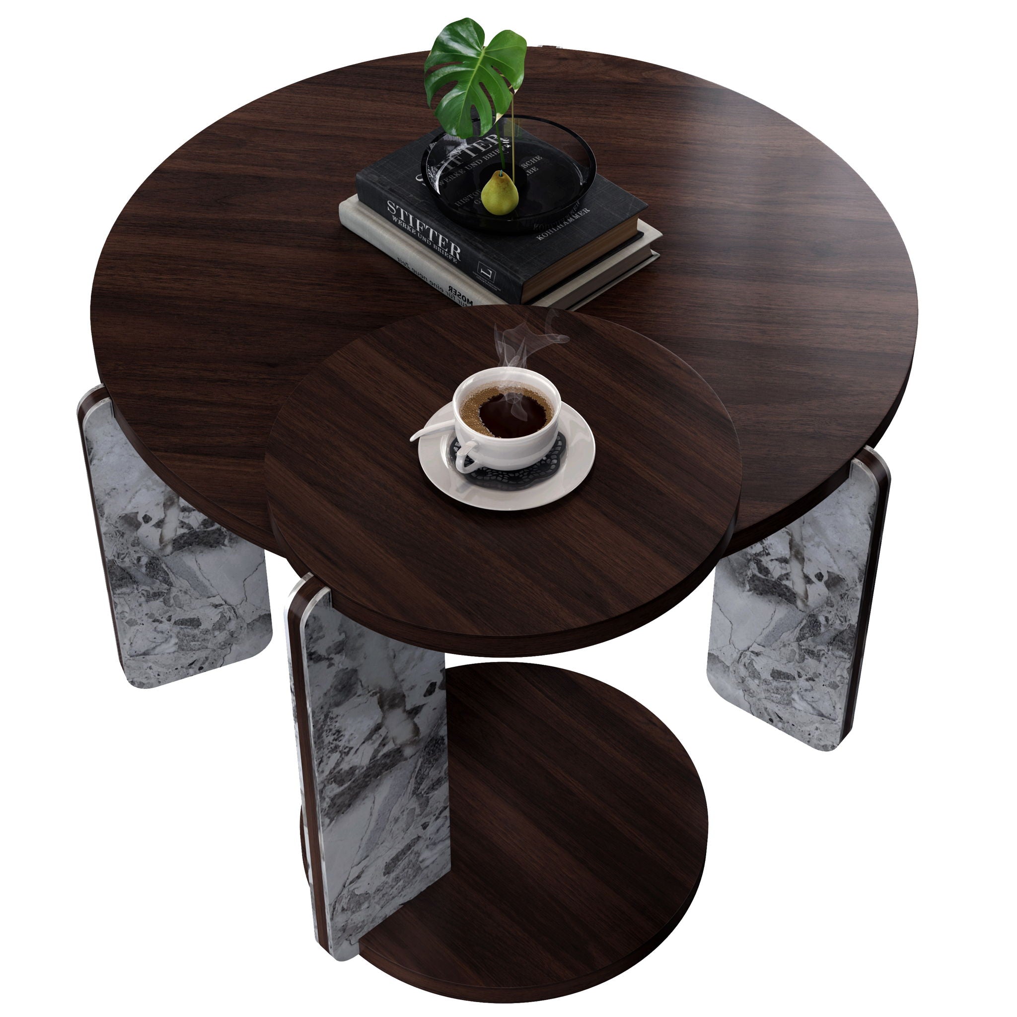 Coffee Table Set With Center Table & Side Table