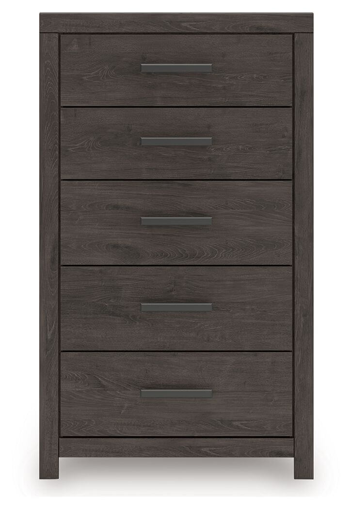 Prendonea - Five Drawer Chest - Charcoal