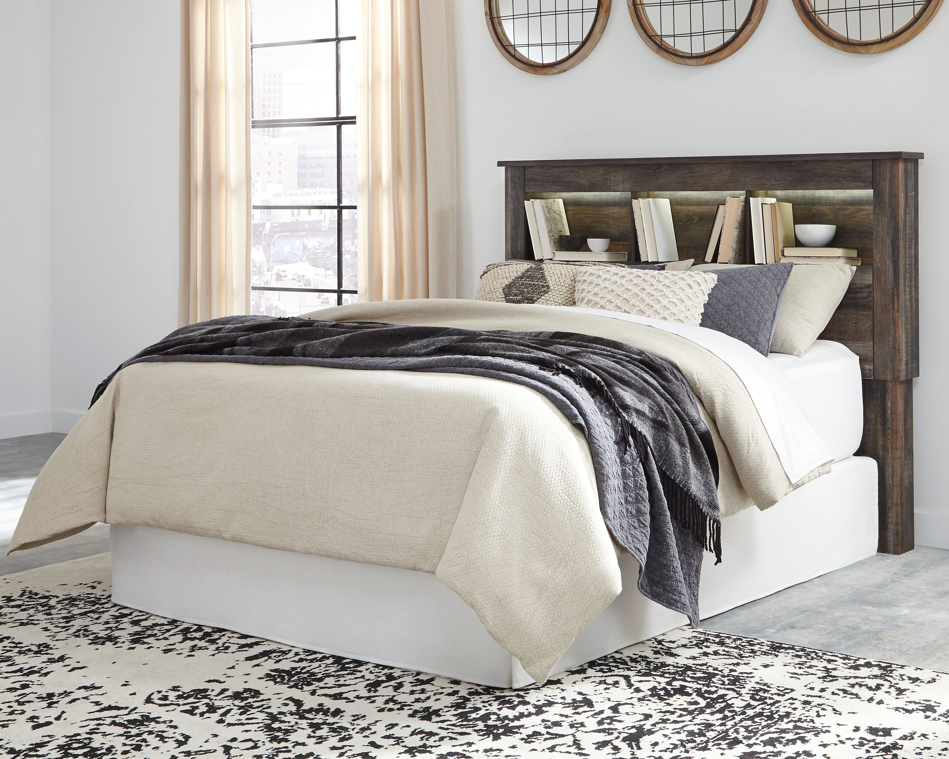 Ashley Furniture Drystan - Bookcase Headboard | Meri Furniture