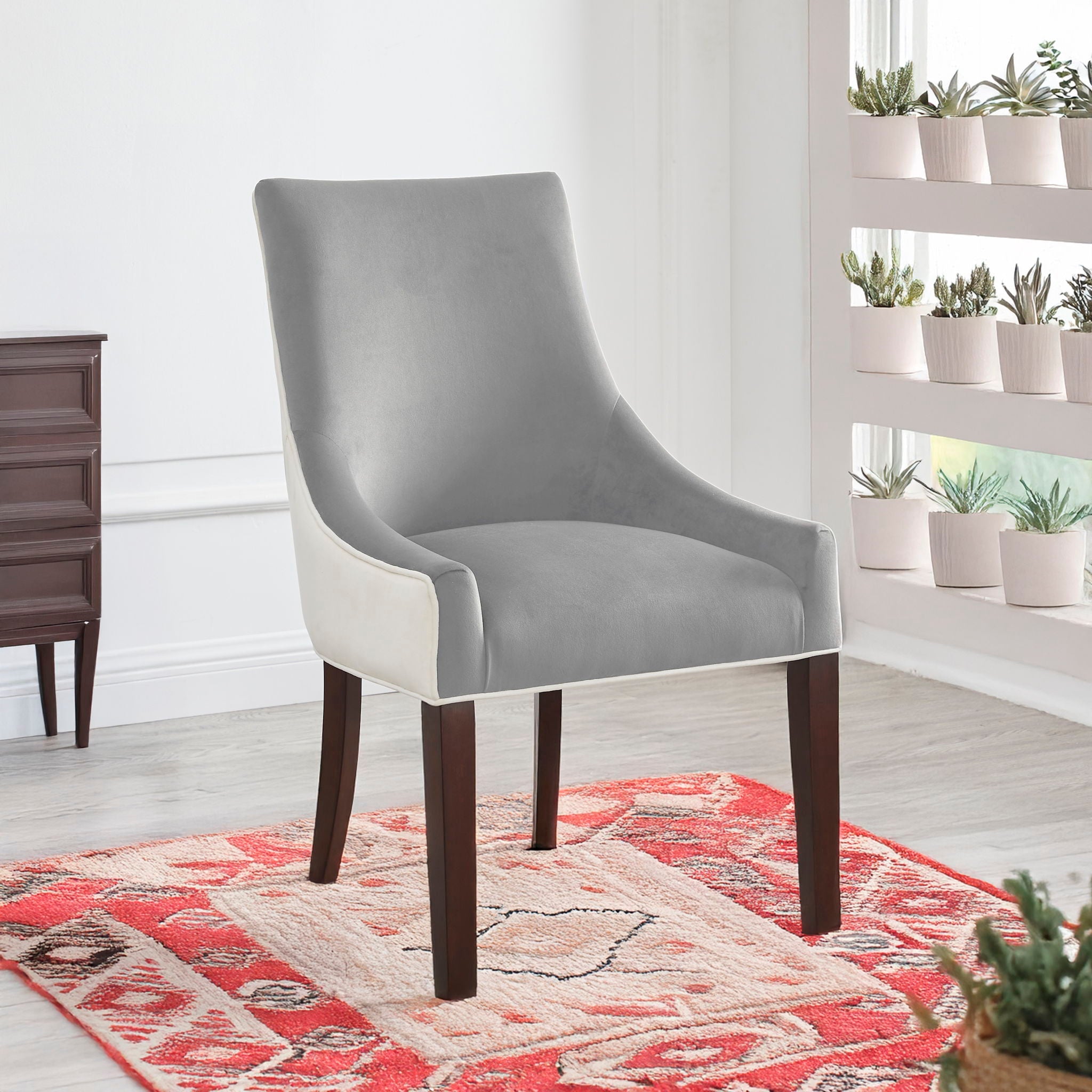 Jackson - Upholstered Dining Chair Elegant Design - Smoke / White