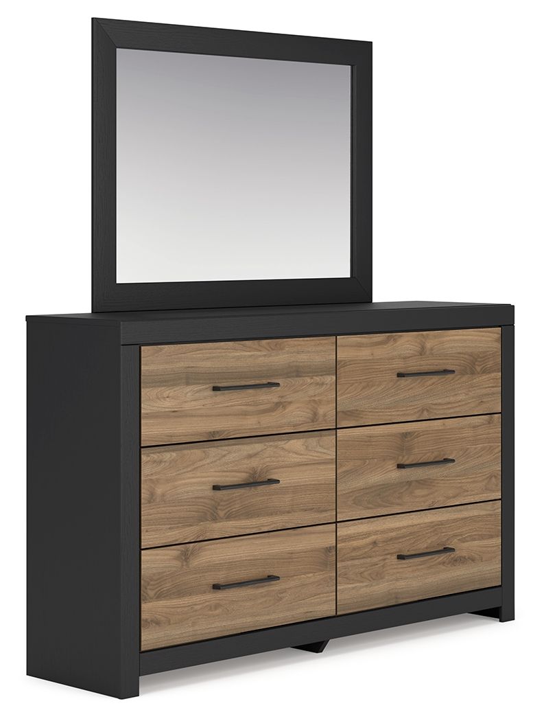 Signature Design by Ashley® Vertani - Black - Dresser And Mirror | Meri Furniture