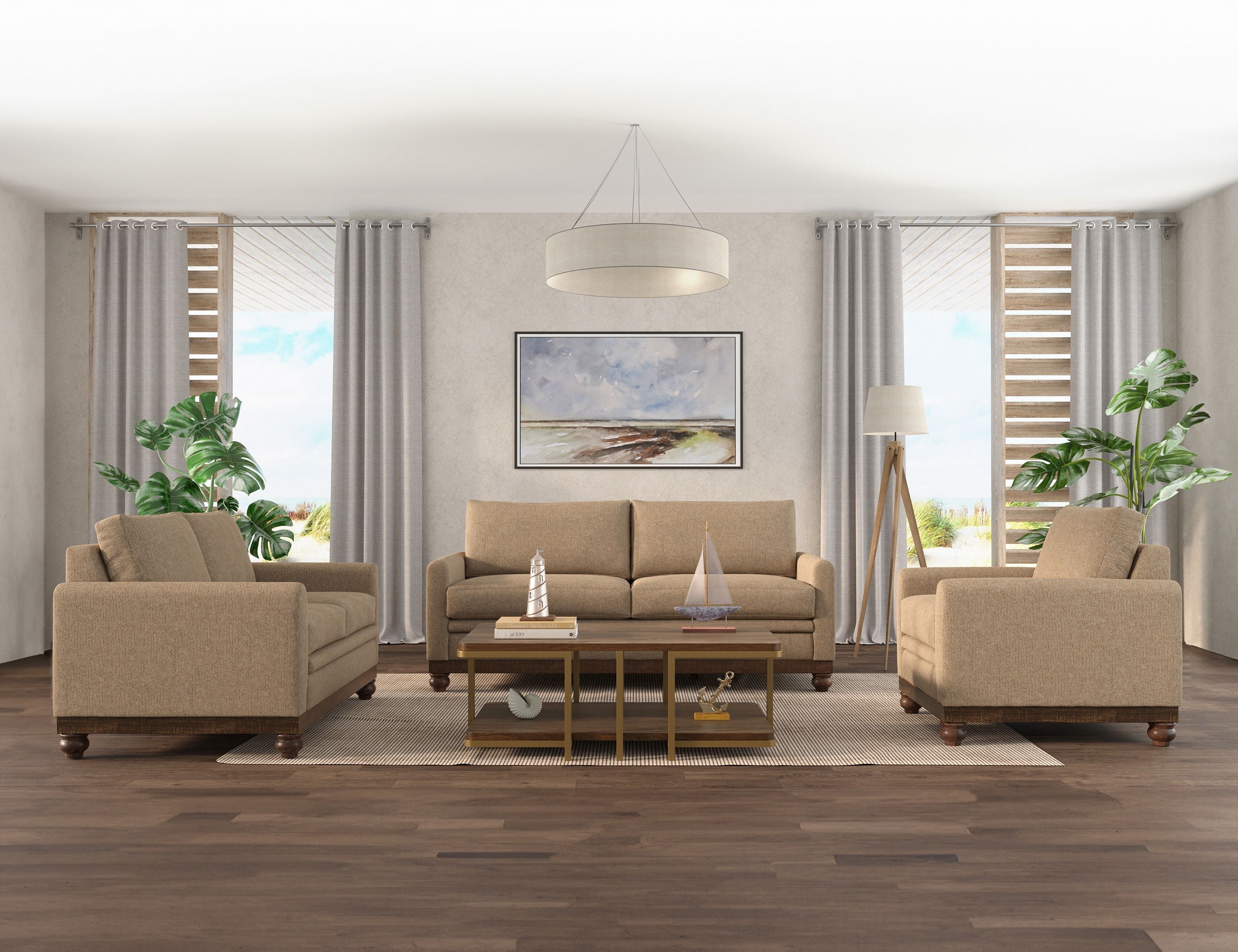 International Furniture Direct Pueblo Gray - Loveseat | Meri Furniture