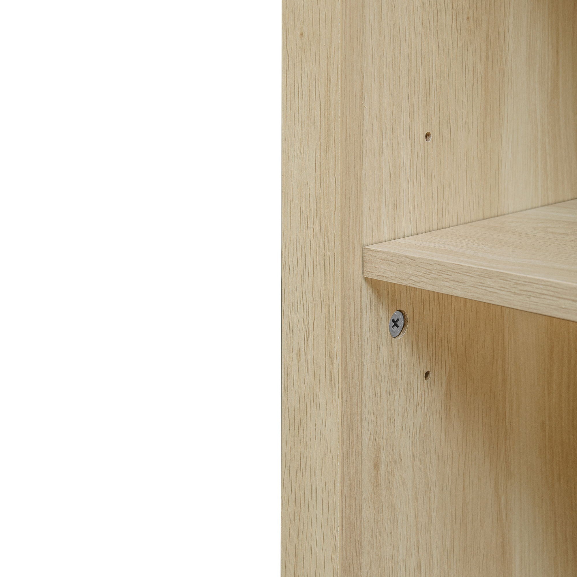 Arched Kitchen Pantry, Modern Farmhouse Wood Kitchen Storage Cabinets, Arched Storage Display Cabinet With Adjustable Shelves, Versatile Cupboard For Kitchen, Dining Room, Living Room - Natural