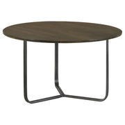 Coaster Fine Furniture Yaritza - Round Mango Wood Coffee Table - Natural And Gunmetal | Meri Furniture
