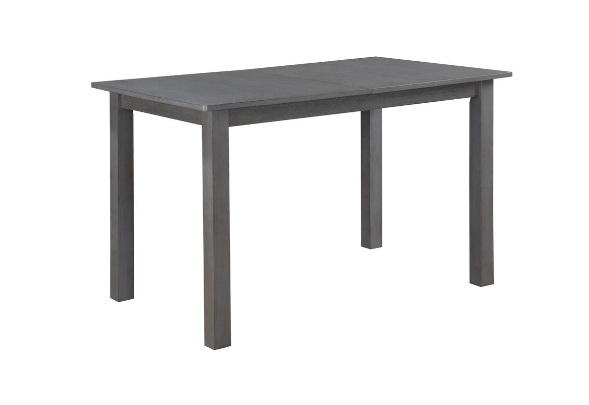 Carlisleÿ5-Piece 59.5" Gray Finish Extendable Wood Dining Set with Upholstered Seat Cushion