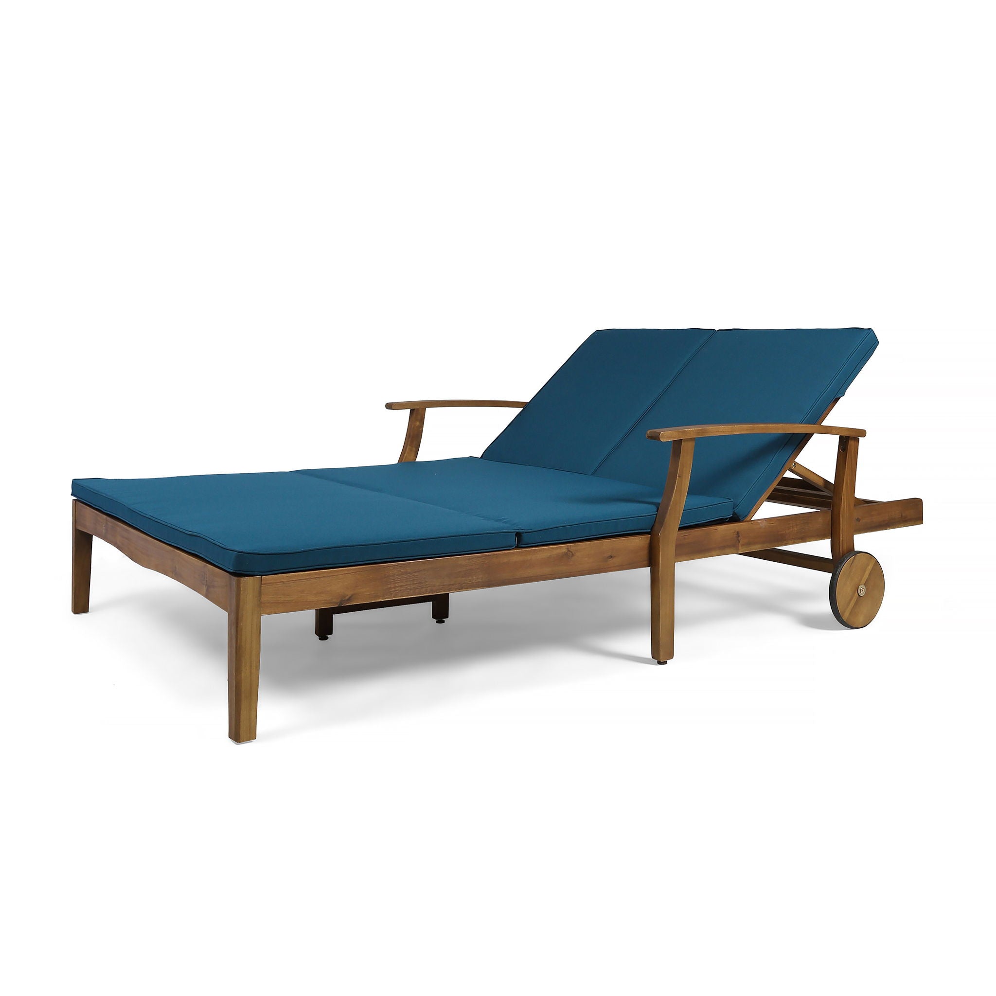 Etherealize - Outdoor Adjustable Double Chaise Lounge With Water Resistant Cushions