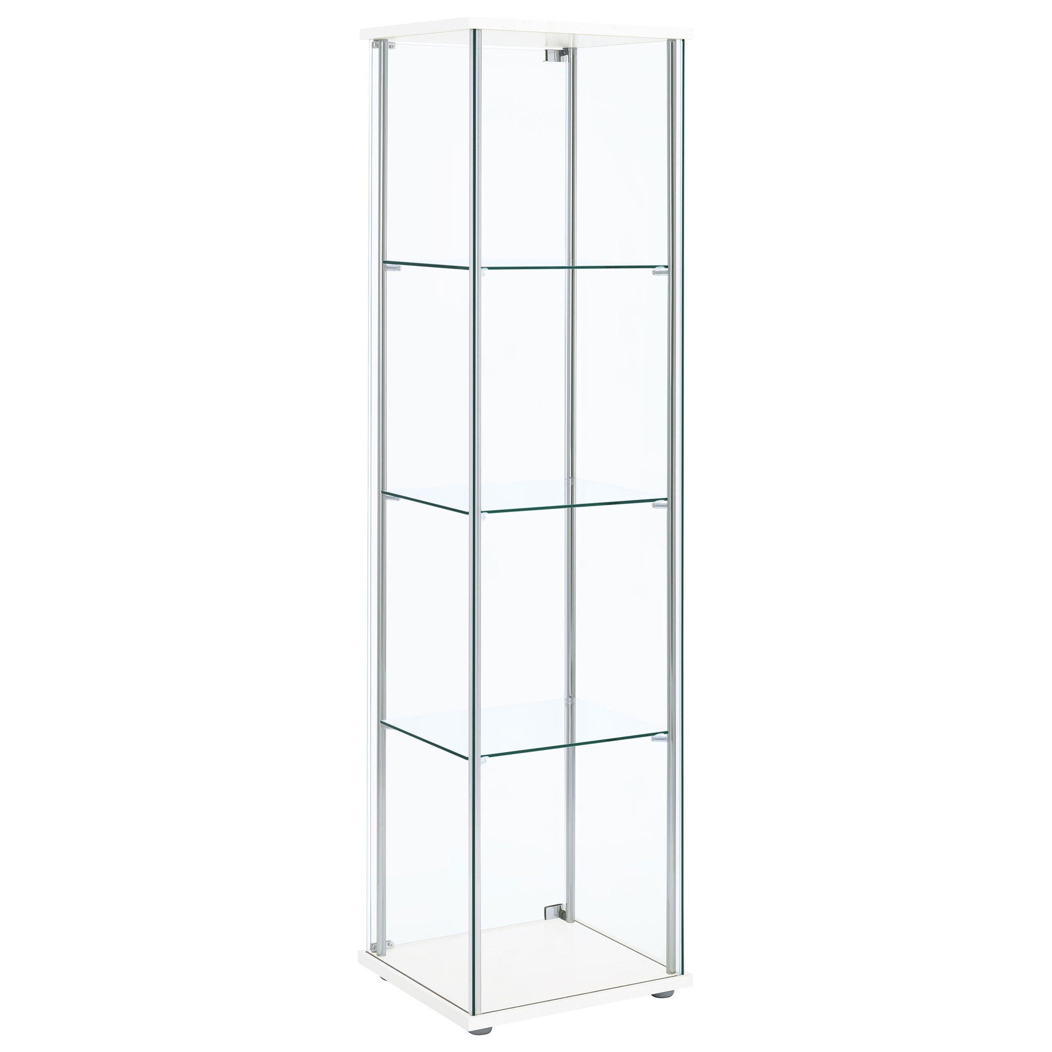 Bellatrix 3-shelf Clear Glass Curio Cabinet White