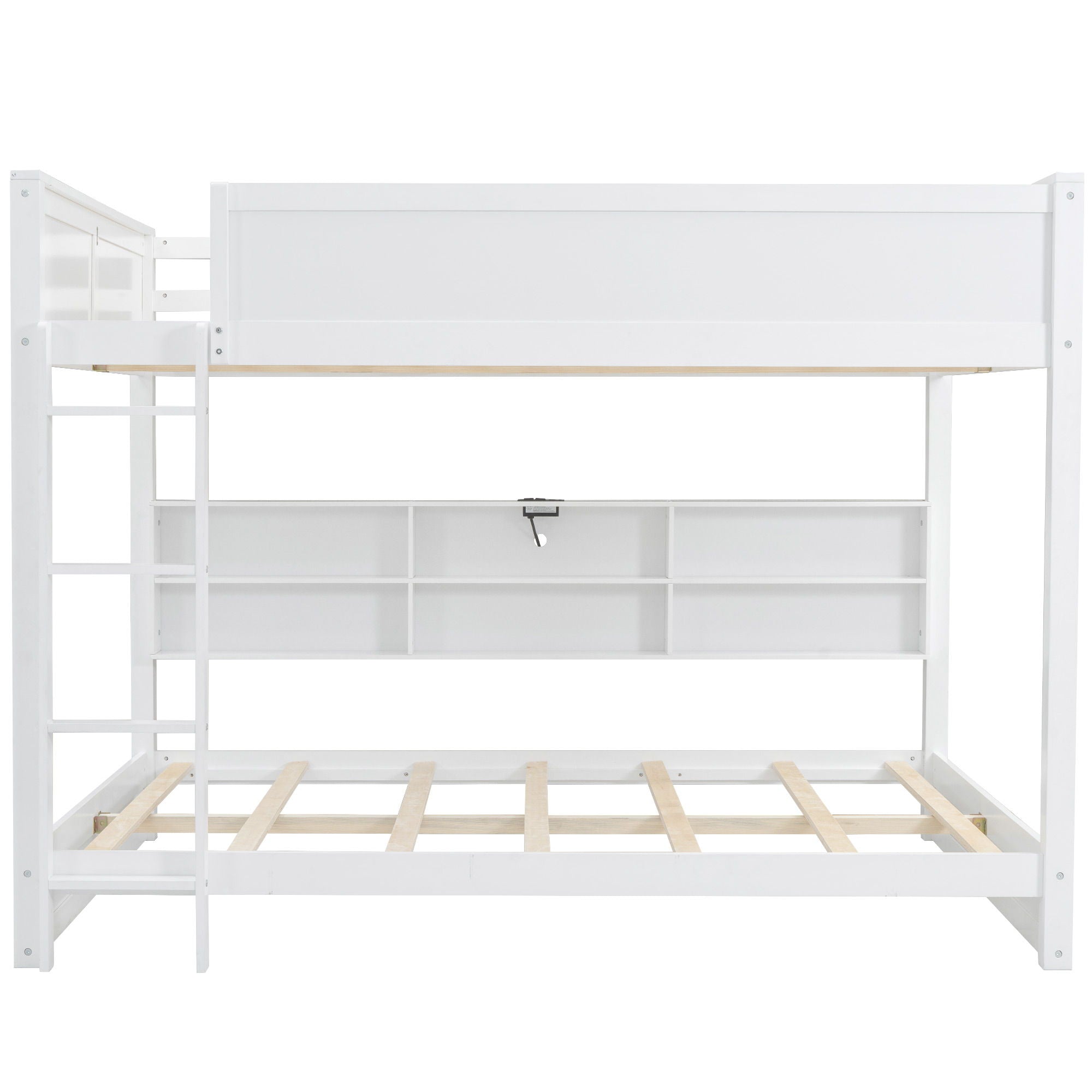 Bunk Bed With Storage Cabinets And USB Ports