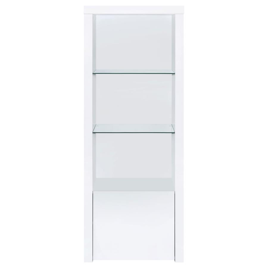Coaster Fine Furniture Jude - 3-Shelf Engineered Wood Media Tower - High Gloss White | Meri Furniture
