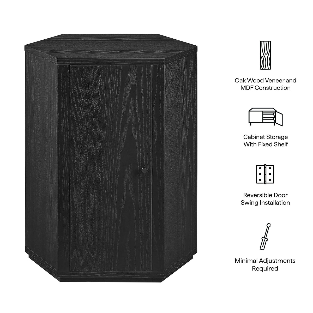 Kade Faceted Wood Side Table by Modway
