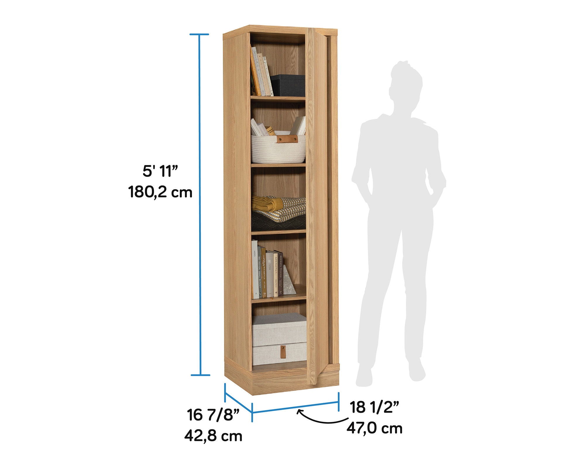 Single-Door Storage Cabinet in Harmony Ash