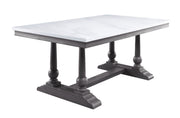 ACME Yabeina - Dining Table - Marble Top & Gray Oak Finish | Meri Furniture