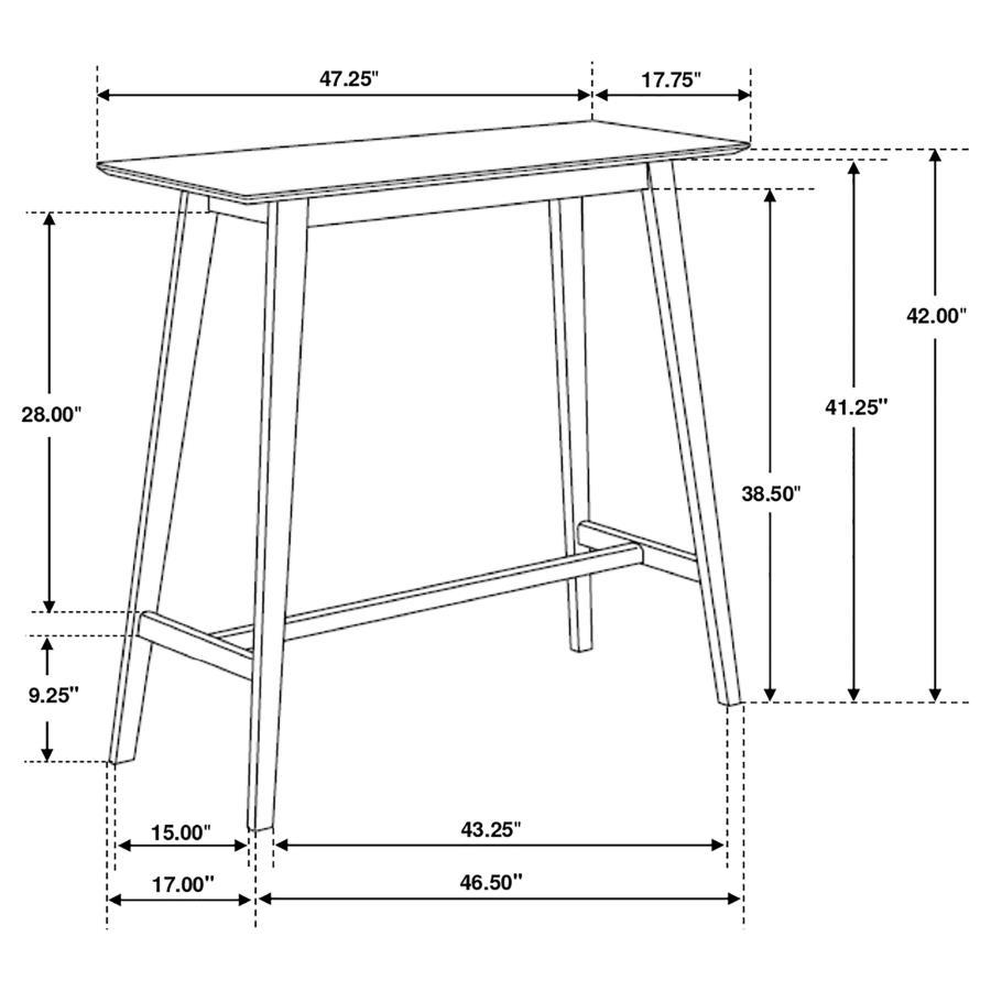 Coaster Fine Furniture Finnick - Rectangular Pub Heigh Bar Table - Walnut | Meri Furniture