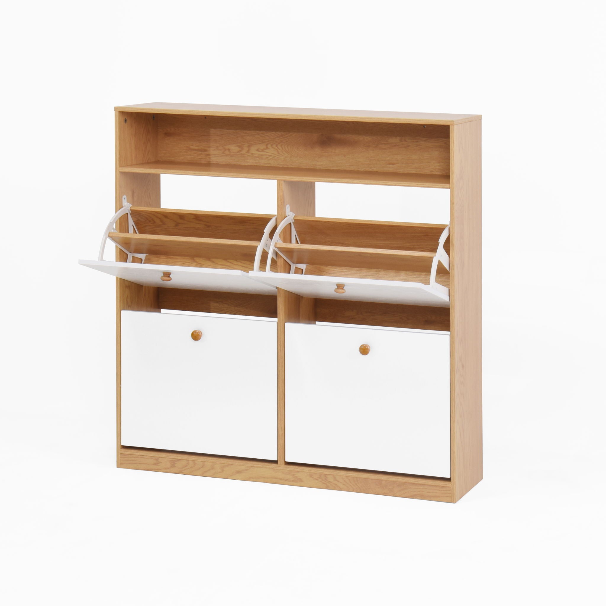 Modern Freestanding Shoe Storage Cabinet With 4 Flip Drawers