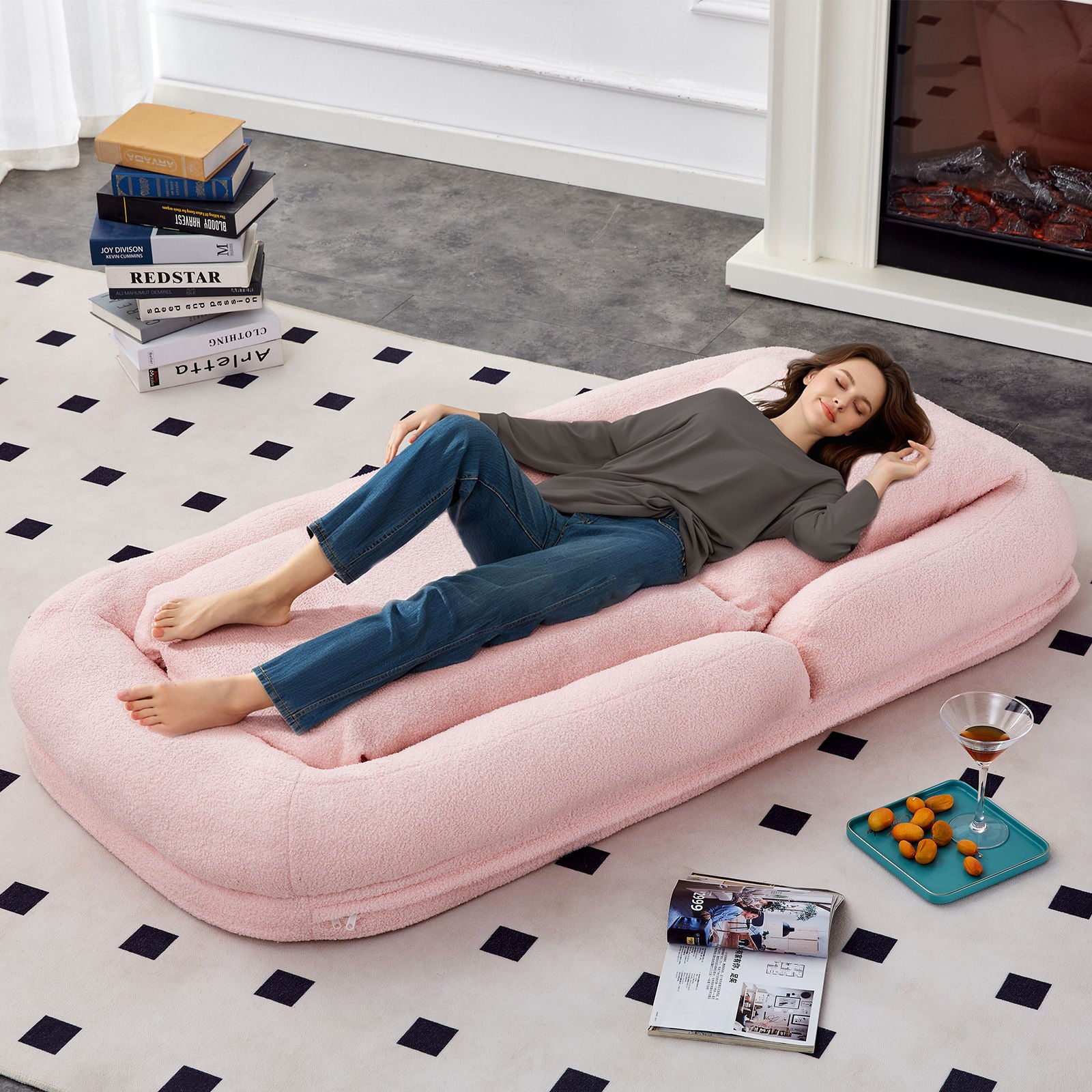 Contemporary Folding Sofa Chair With 5 Adjustable Positions For Gaming, Meditation, And Relaxation