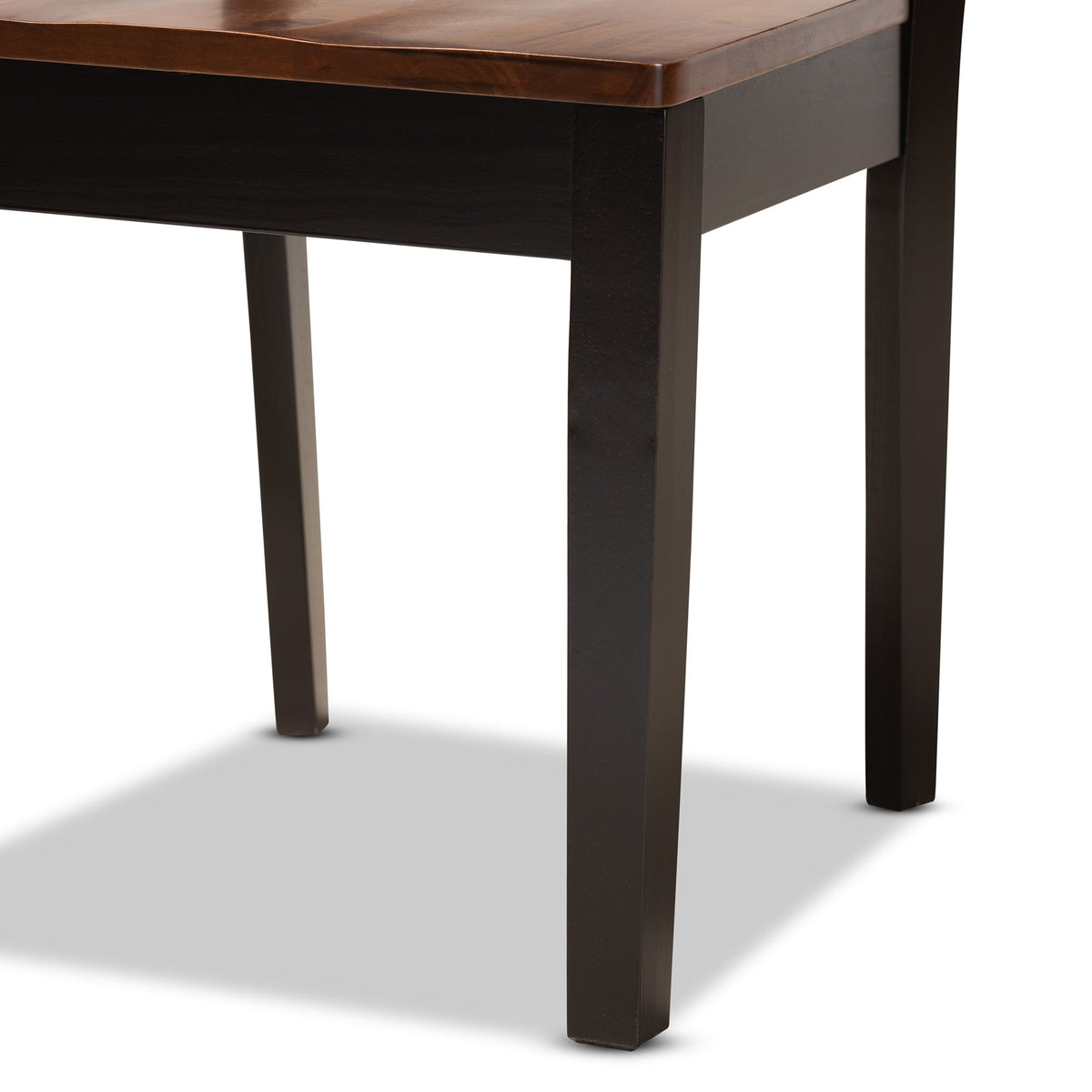Nicolette Modern and Contemporary Two-Tone Dark Brown and Walnut Brown Finished Wood 7-Piece Dining Set