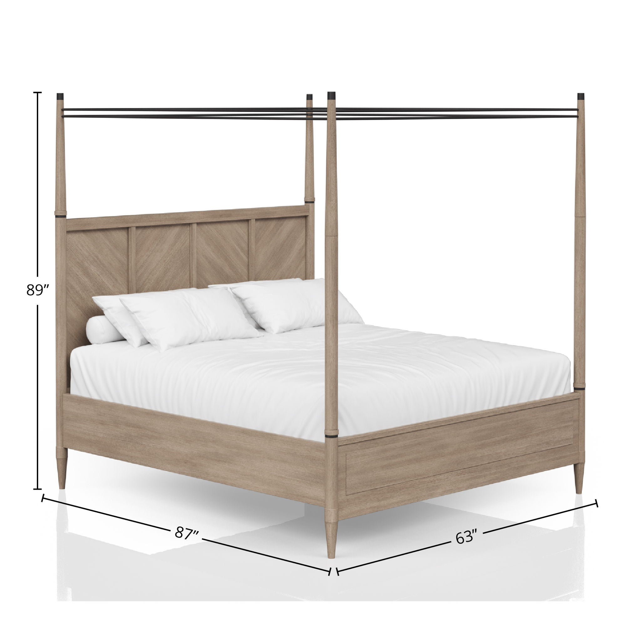 Transitional Styling Canopy Bed